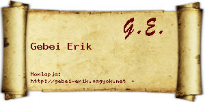 Gebei Erik névjegykártya